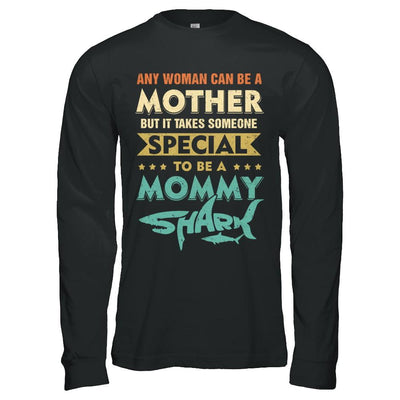 Vintage Someone Special To Be A Mommy Shark Mothers Day-T-Shirt & Hoodie-Long Sleeve T-Shirt-Black