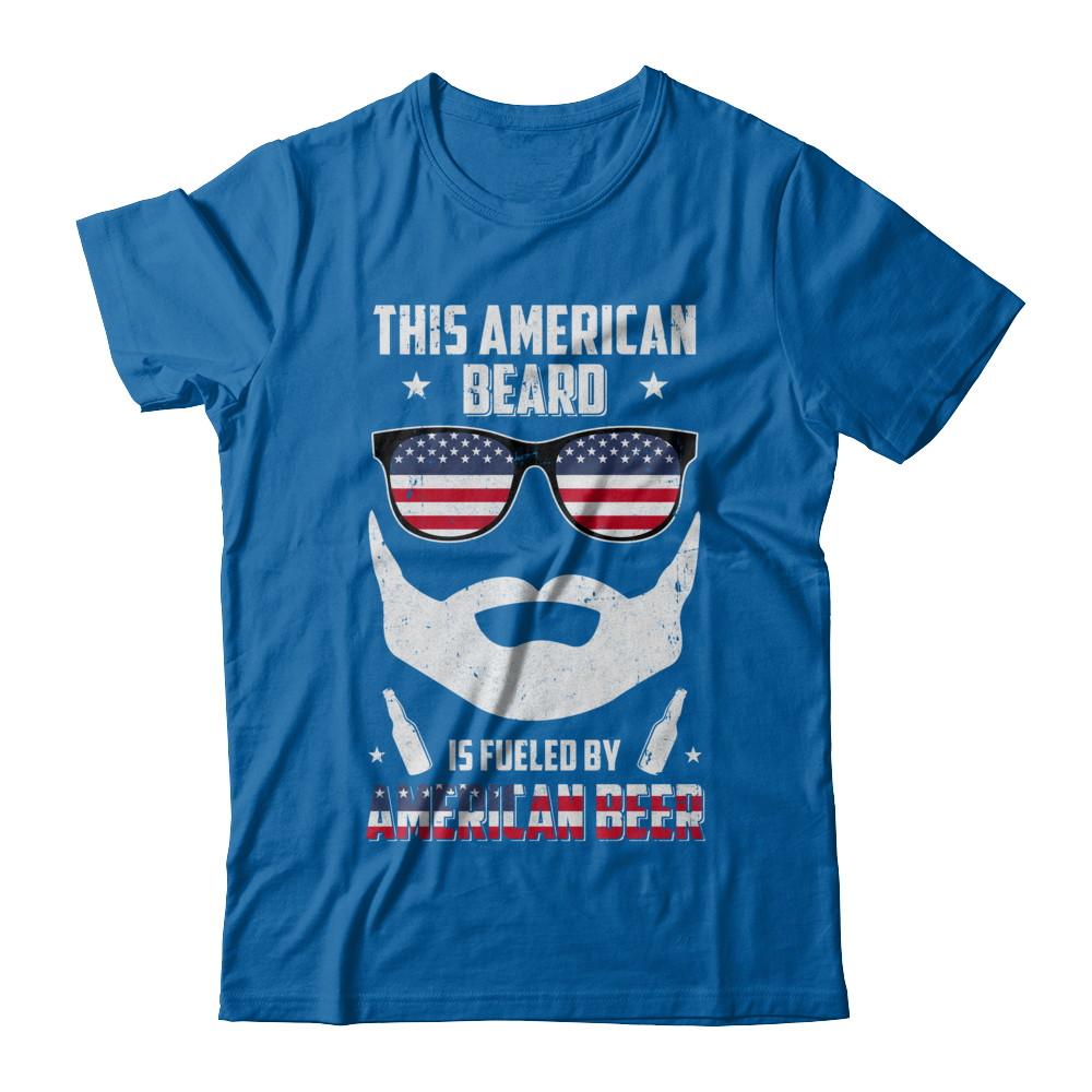 This American Beard Is Fueled By American Beer-T-Shirt & Hoodie-Classic T-Shirt-Royal