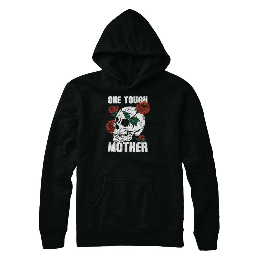 One Tough Mother Skull Rose-T-Shirt & Tank Top-Pullover Hoodie-Black