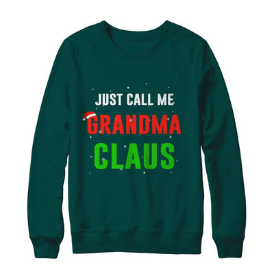 Santa Grandma Claus Matching Family Christmas Pajamas-T-Shirt & Sweatshirt-Crewneck Sweatshirt-Deep Forest