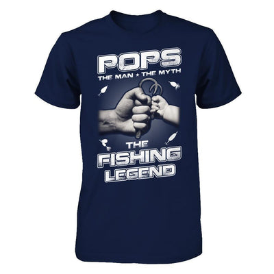 Pops The Man The Myth The Fishing Legend-T-Shirt & Hoodie-Classic T-Shirt-Navy