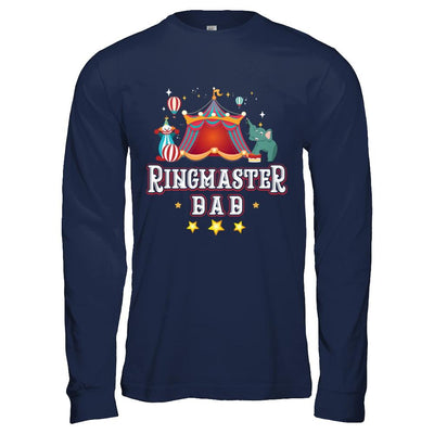 Ringmaster Dad Circus Carnival Children Party-T-Shirt & Hoodie-Long Sleeve T-Shirt-Navy