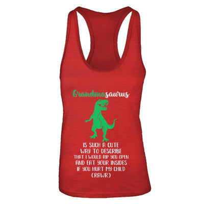 Grandmasaurus Saurus Is Such A Cute Way To Describe Grandma Gift-T-Shirt & Tank Top-Women's Ideal Racerback Tank-Red