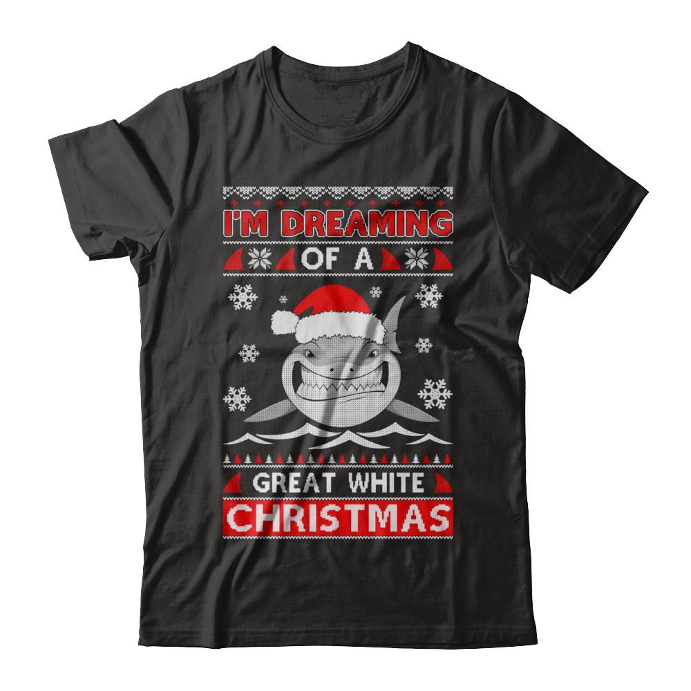 I'm Dreaming Of A Great White Christmas Shark Sweater-T-Shirt & Sweatshirt-Premium T-Shirt-Black