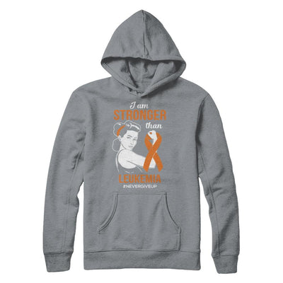 I Am Stronger Than Leukemia Awareness Support-T-Shirt & Hoodie-Pullover Hoodie-Light Steel