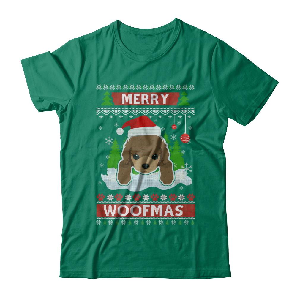 Poodle Merry Woofmas Ugly Christmas Sweater-T-Shirt & Sweatshirt-Classic T-Shirt-Kelly Green