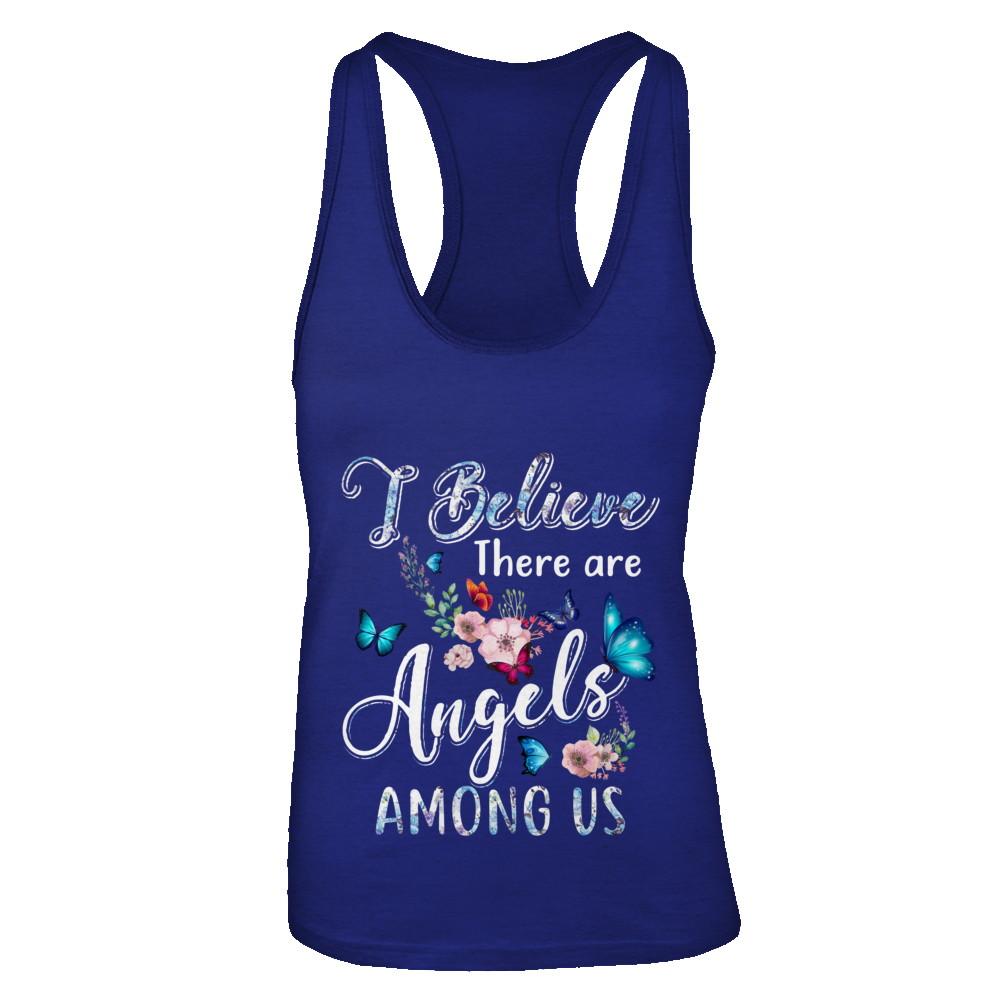 I Believe There Are Angels Among Us Cute Butterfly-T-Shirt & Tank Top-Women's Ideal Racerback Tank-Royal