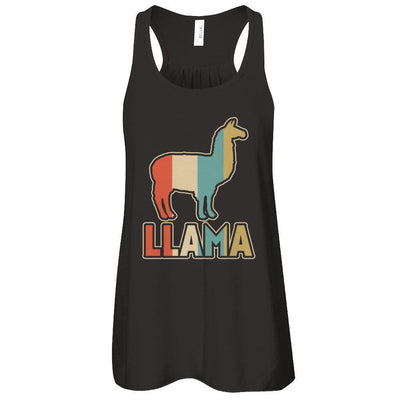 Classic Vintage Retro Style Llama-T-Shirt & Tank Top-Women's Flowy Racerback Tank-Black