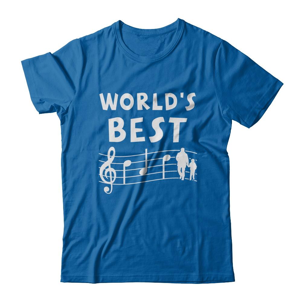 World's Best Dad Ever Treble Clef Musician Fathers Day-T-Shirt & Hoodie-Classic T-Shirt-Royal
