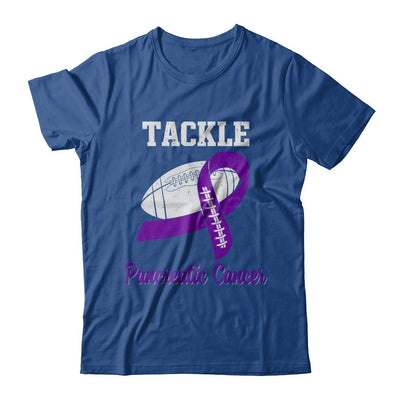 Football Survivor Tackle Purple Pancreatic Cancer Awareness-T-Shirt & Hoodie-Classic T-Shirt-Royal