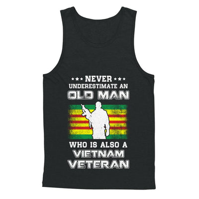 Never Underestimate An Old Man Vietnam Veteran-T-Shirt & Hoodie-Unisex Tank-Black