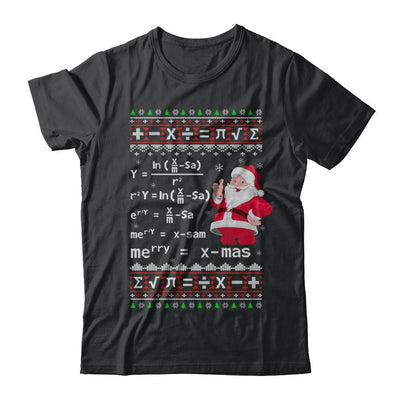 Funny Merry Xmas In Math Ugly Christmas Sweater-T-Shirt & Sweatshirt-Classic T-Shirt-Black