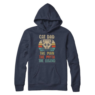 Cat Dad The Man The Myth Legend Fathers Day Gift Daddy-T-Shirt & Hoodie-Pullover Hoodie-Navy