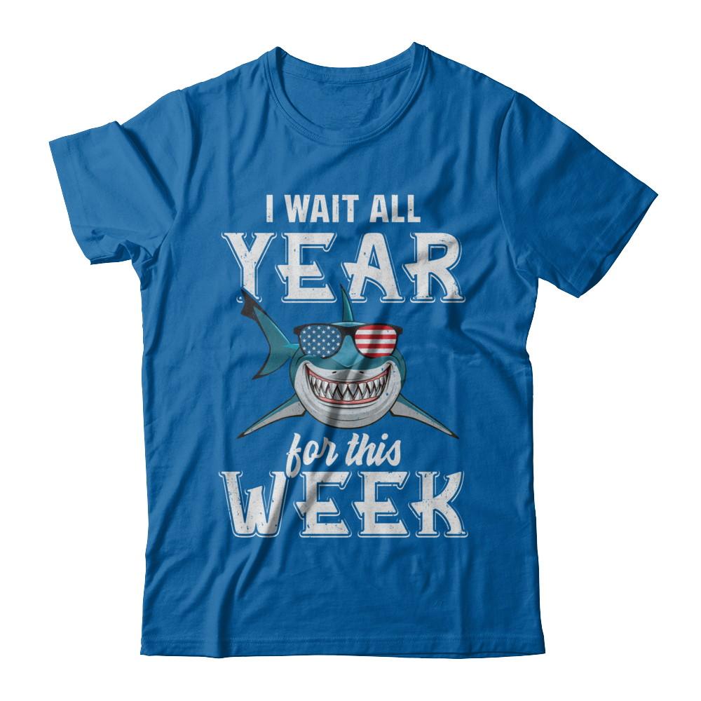 Funny I Wait All Year For This Week Sharks-T-Shirt & Hoodie-Classic T-Shirt-Royal