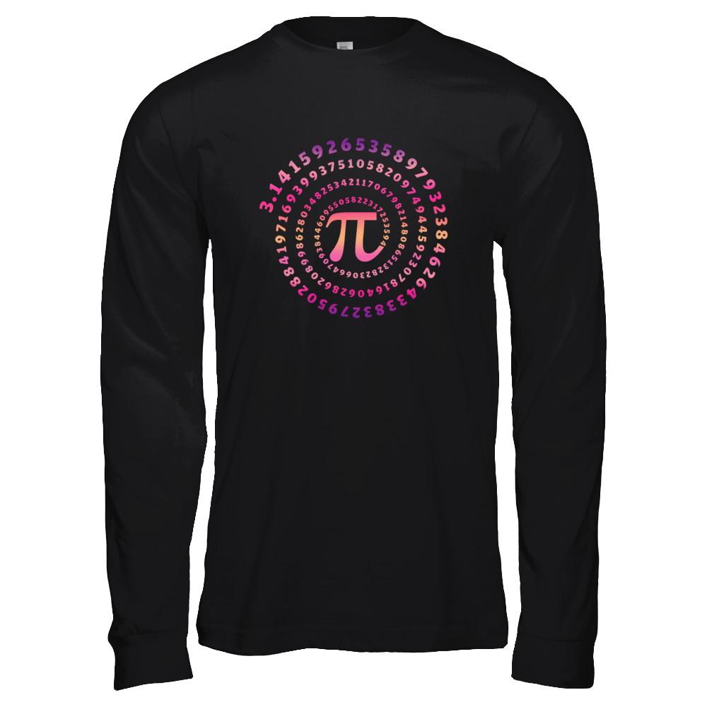 Pi Spiral Novelty-T-Shirt & Hoodie-Long Sleeve T-Shirt-Black