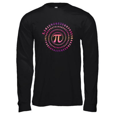Pi Spiral Novelty-T-Shirt & Hoodie-Long Sleeve T-Shirt-Black