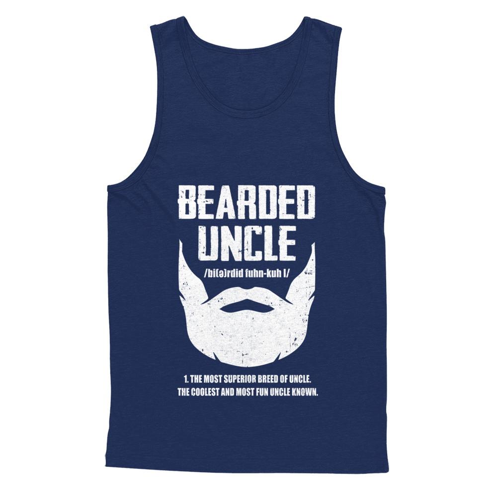 Bearded Funcle Funny Uncle Beard Definition-T-Shirt & Hoodie-Unisex Tank-Navy