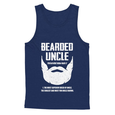 Bearded Funcle Funny Uncle Beard Definition-T-Shirt & Hoodie-Unisex Tank-Navy