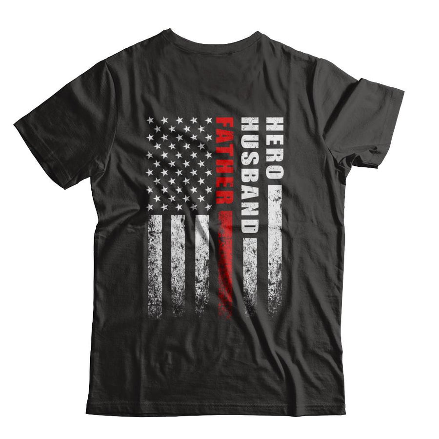 Fireman Firefighter Husband Dad Hero Fathers Day Gift-T-Shirt & Hoodie-Classic T-Shirt-Black
