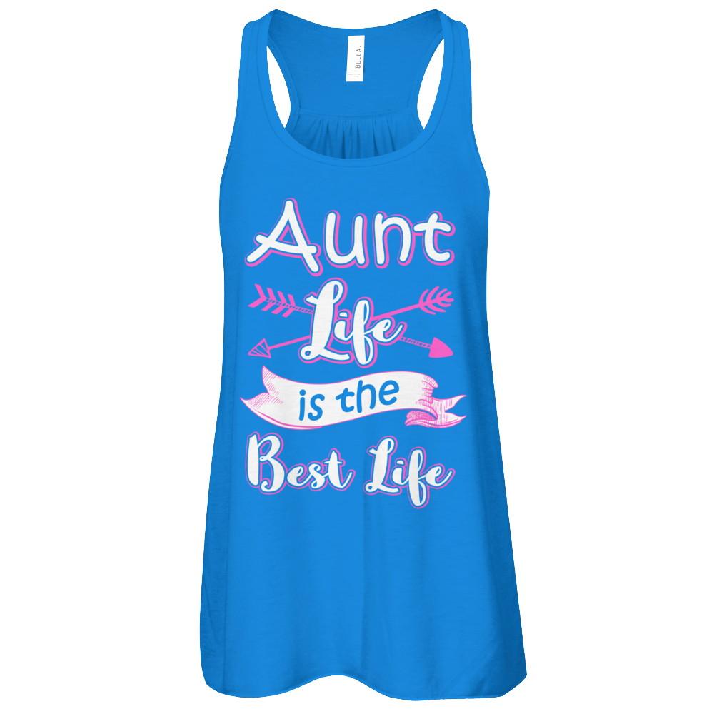 Aunt Life Is The Best Life Faunty Funny Aunty-T-Shirt & Tank Top-Women's Flowy Racerback Tank-True Royal