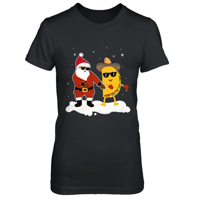 Flossing Santa Claus Taco Christmas Pajamas Gifts-T-Shirt & Sweatshirt-Women's T-Shirt-Black