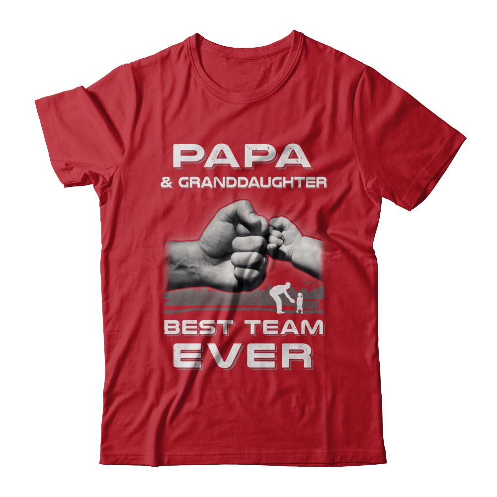 Papa And Granddaughter Best Team Ever Fathers Day-T-Shirt & Hoodie-Classic T-Shirt-Red