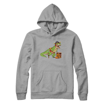 Dinosaurs T-Rex Pirate Halloween Saurus For Men Women-T-Shirt & Hoodie-Pullover Hoodie-Light Steel