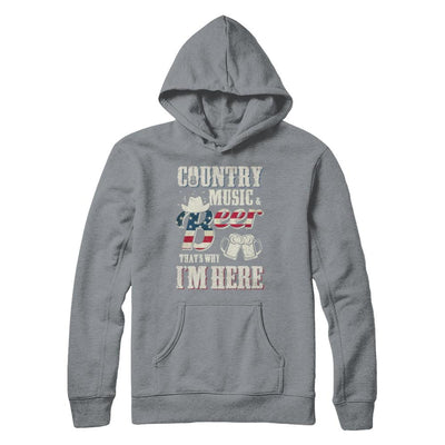 Country Music And Beer That's Why I'm Here-T-Shirt & Hoodie-Pullover Hoodie-Light Steel
