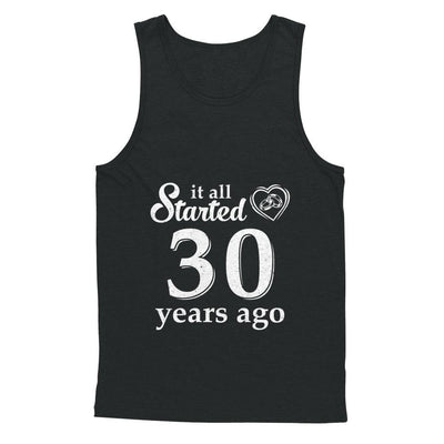 30Th Wedding Anniversary Married Couples 1991 Husband Wife-T-Shirt & Hoodie-Unisex Tank-Black
