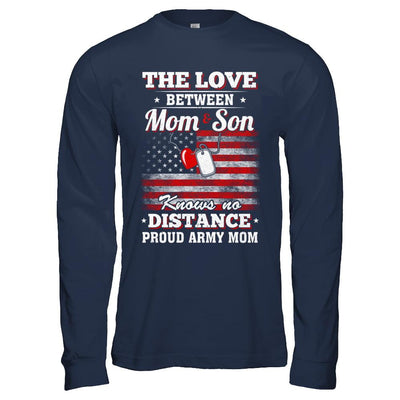 The Love Between Mom And Son Proud Army Mom-T-Shirt & Hoodie-Long Sleeve T-Shirt-Navy