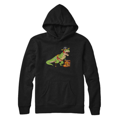 Dinosaurs T-Rex Pirate Halloween Saurus For Men Women-T-Shirt & Hoodie-Pullover Hoodie-Black