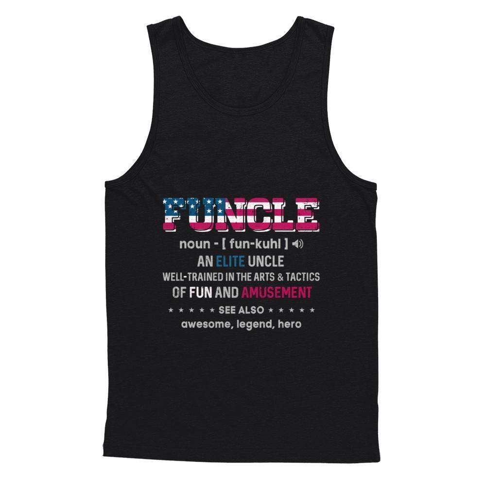 Veteran Funcle Fun Uncle Definition Military-T-Shirt & Hoodie-Unisex Tank-Black
