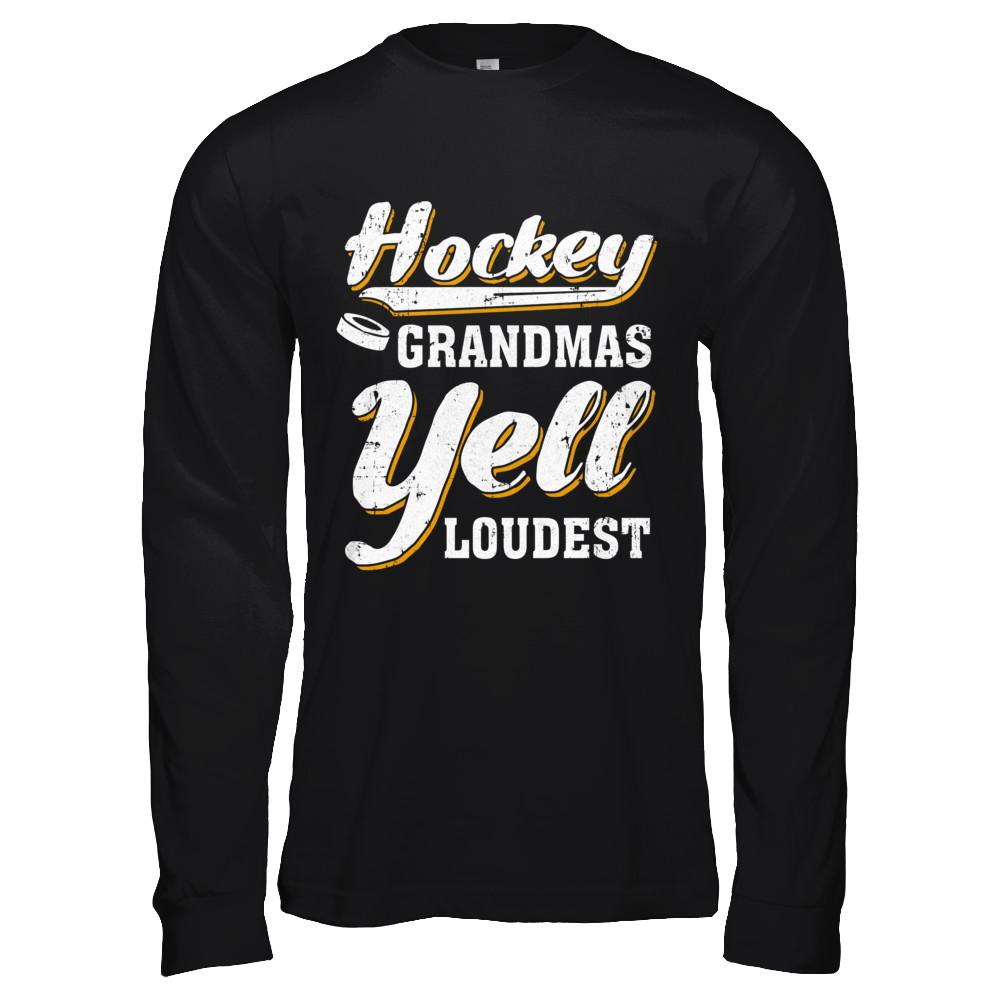 Hockey Grandmas Yell Loudest-T-Shirt & Hoodie-Long Sleeve T-Shirt-Black