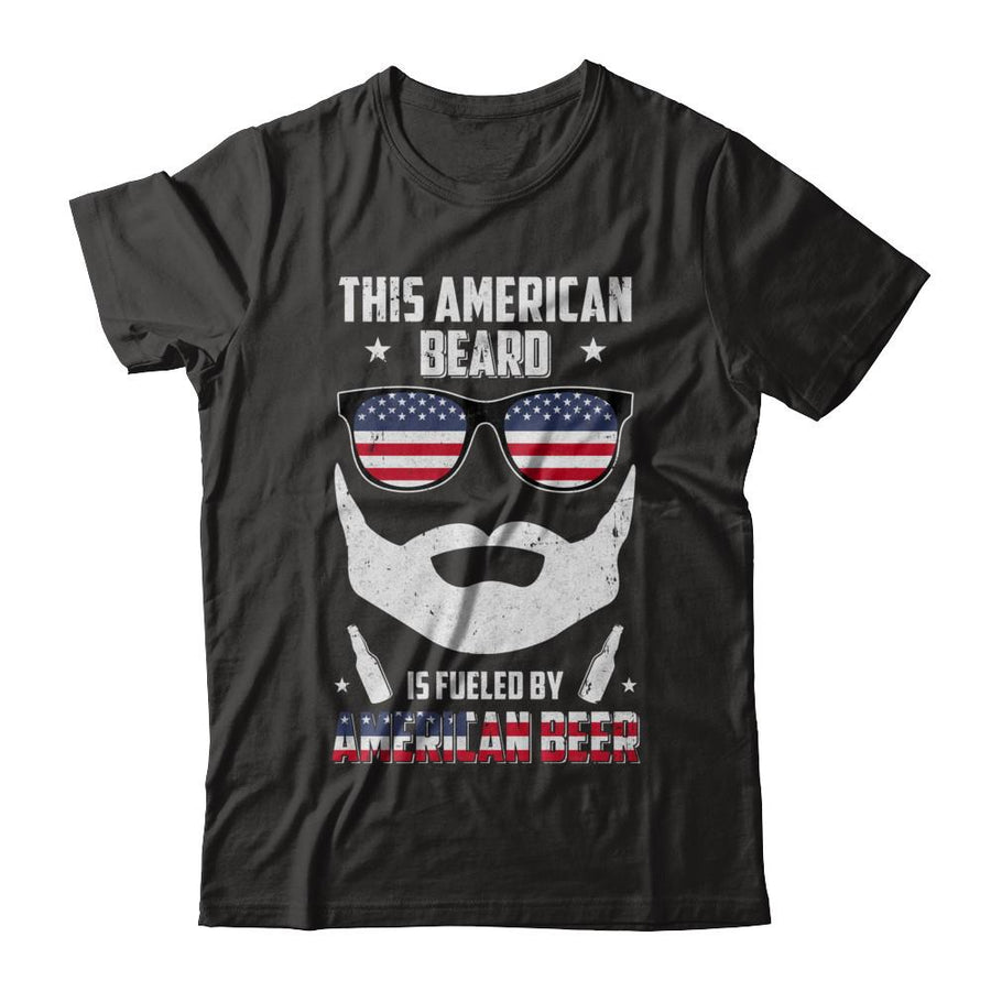 This American Beard Is Fueled By American Beer-T-Shirt & Hoodie-Classic T-Shirt-Black