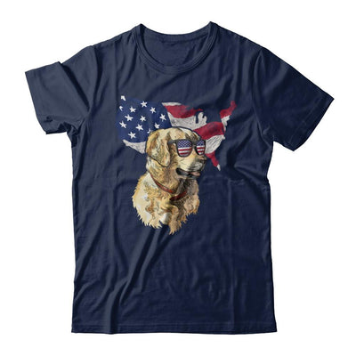 Funny Patriot Golden Retriever Dog 4Th Of July American Flag-T-Shirt & Hoodie-Classic T-Shirt-Navy
