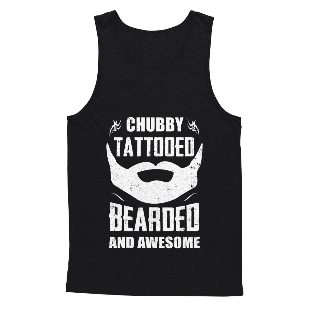 Chubby Tattooed Bearded And Awesome Tattoos-T-Shirt & Hoodie-Unisex Tank-Black