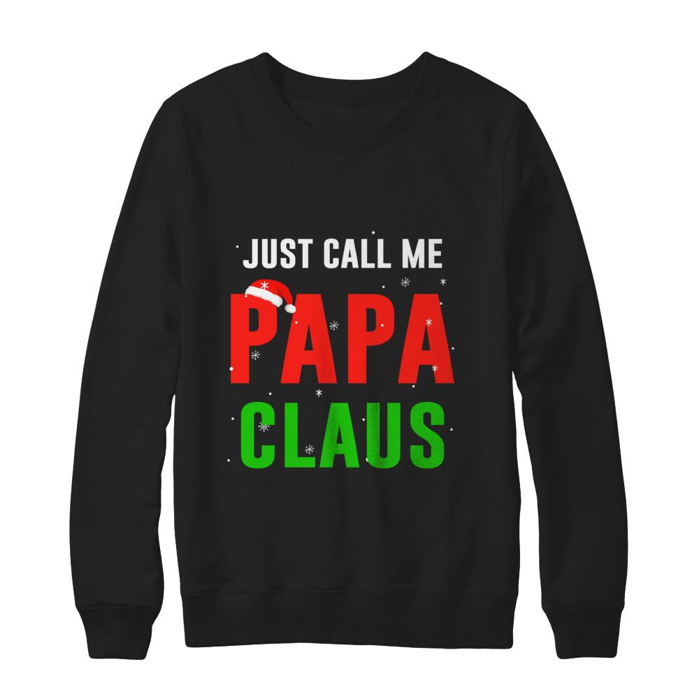 Santa Papa Claus Matching Family Christmas Pajamas-T-Shirt & Sweatshirt-Crewneck Sweatshirt-Black