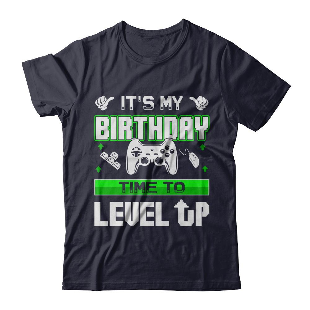 It's My Birthday Time To Level Up-T-Shirt & Hoodie-Premium T-Shirt-Midnight Navy