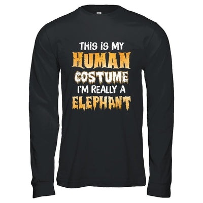 This Is My Human Costume Elephant Halloween-T-Shirt & Hoodie-Long Sleeve T-Shirt-Black
