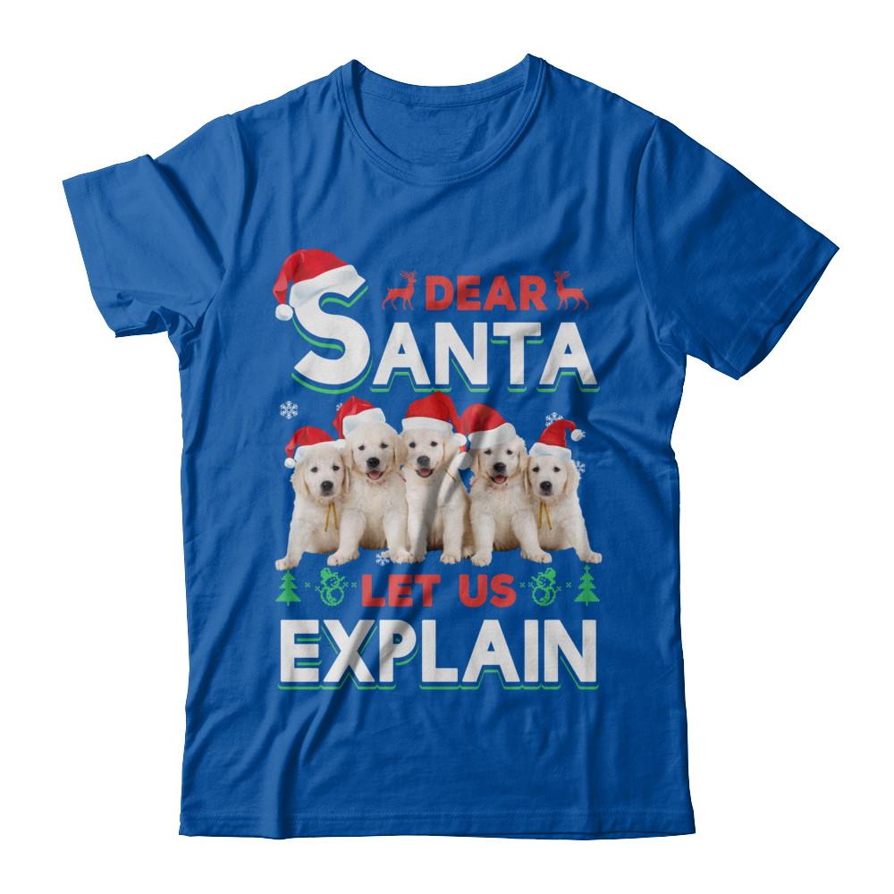 Dear Santa Funny Golden Retriever Puppies Christmas Gift-T-Shirt & Hoodie-Premium T-Shirt-Royal