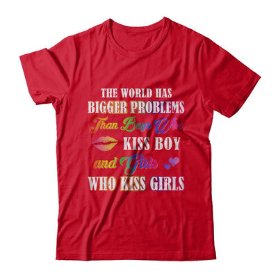 Lgbt Gay Lesbian The World Has Bigger Problems Than Boys-T-Shirt & Hoodie-Premium T-Shirt-Red