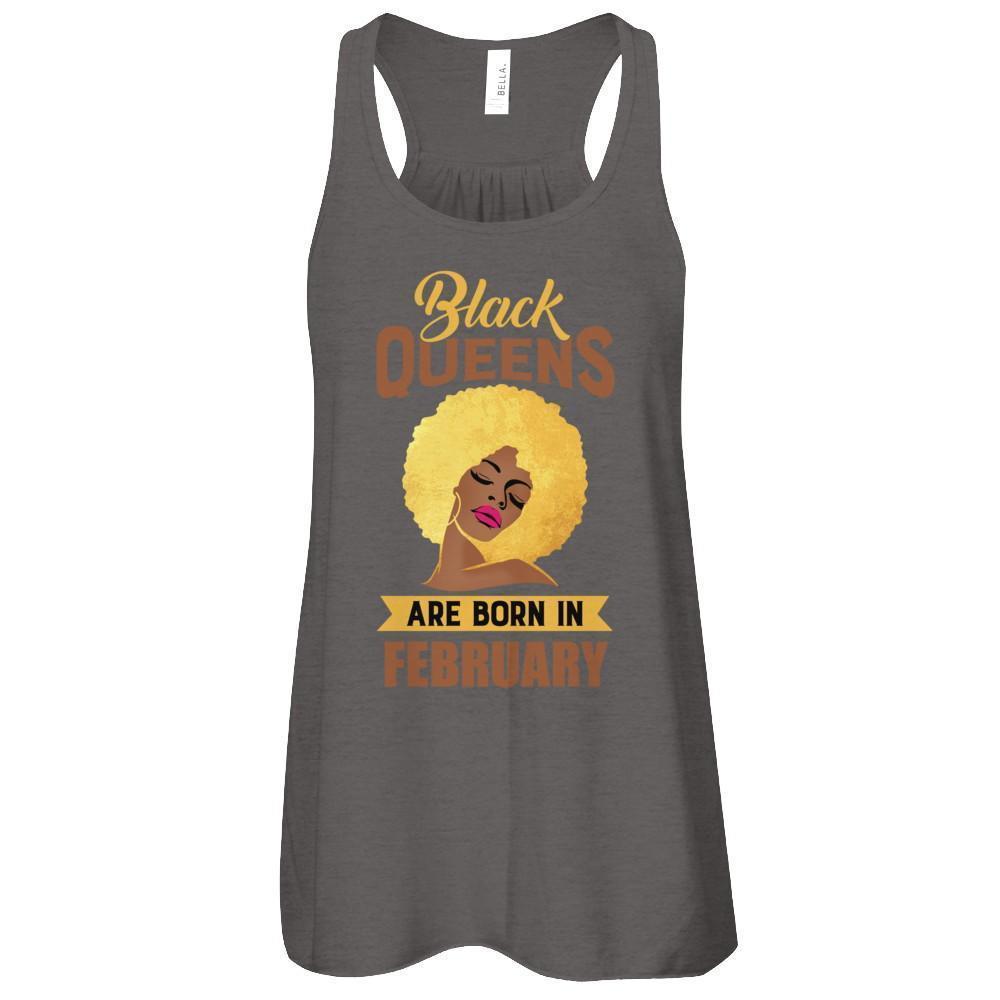Black Queens Are Born In February Birthday Gift-T-Shirt & Tank Top-