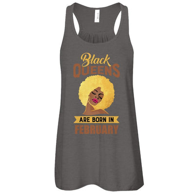 Black Queens Are Born In February Birthday Gift-T-Shirt & Tank Top-