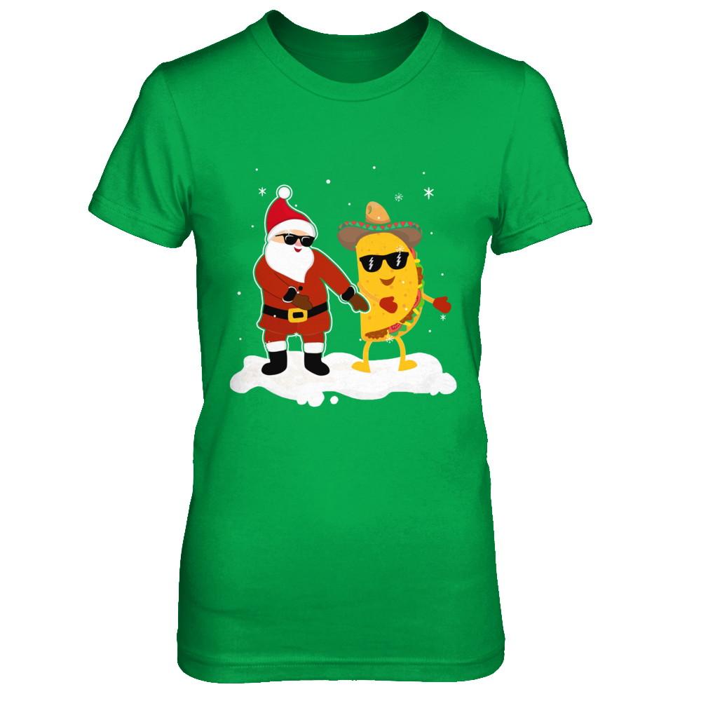 Flossing Santa Claus Taco Christmas Pajamas Gifts-T-Shirt & Sweatshirt-Women's T-Shirt-Irish Green