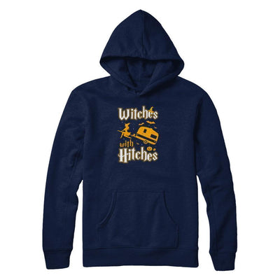 Witches With Hitches Camping Funny Halloween-T-Shirt & Tank Top-Pullover Hoodie-Navy