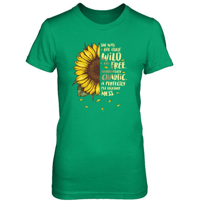 She Was Life Itself Wild And Free Vintage Sunflower-T-Shirt & Tank Top-Women's T-Shirt-Irish Green