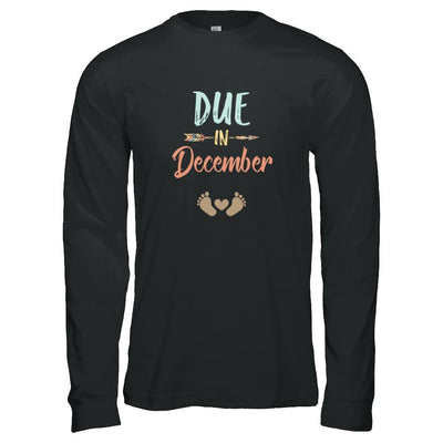 Due Date December 2021 Announcement Mommy Bump Pregnancy-T-Shirt & Tank Top-Long Sleeve T-Shirt-Black