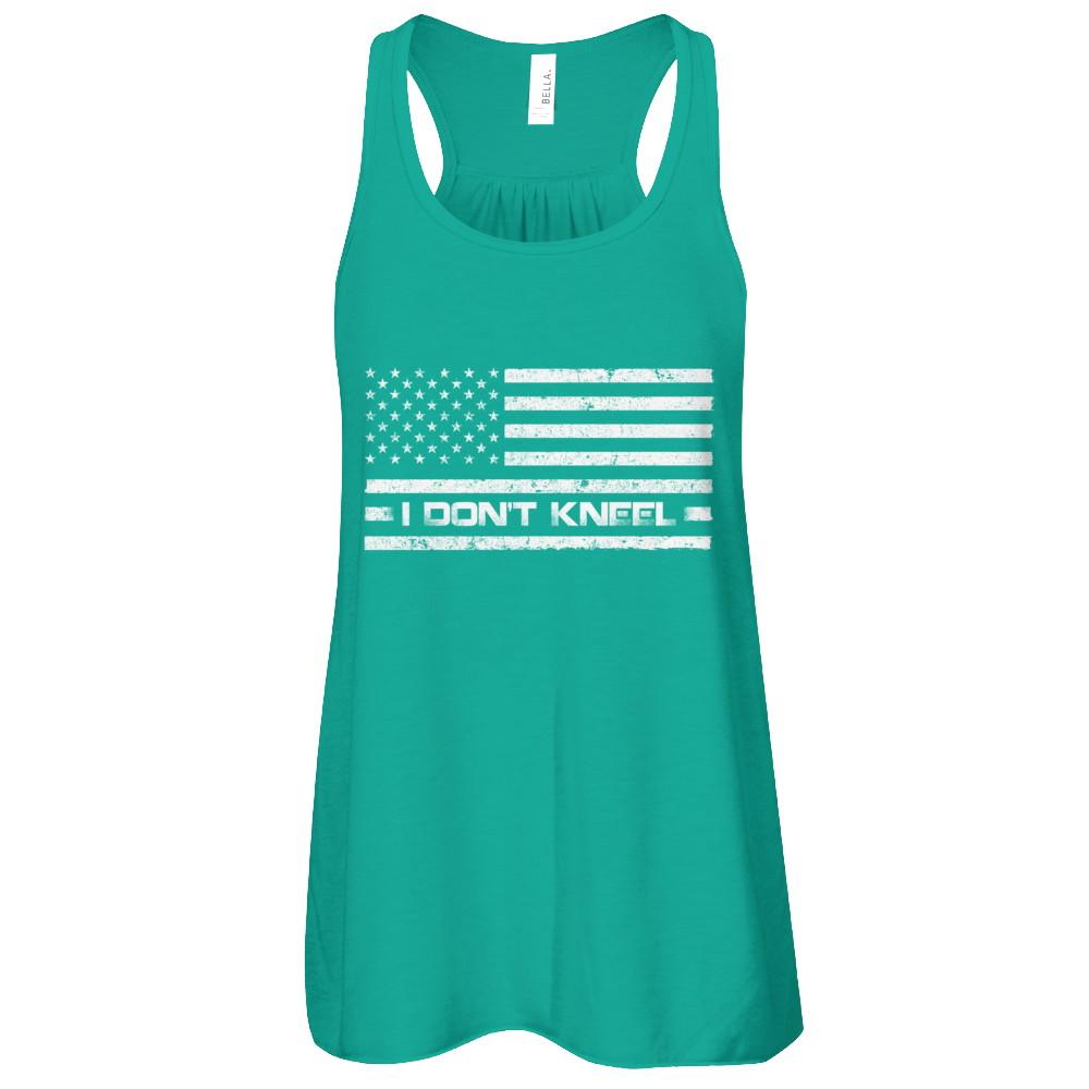 I Don't Kneel Us Flag-T-Shirt & Tank Top-Women's Flowy Racerback Tank-Kelly