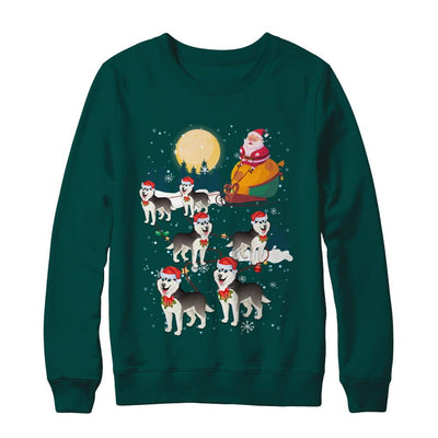 Dog Reindeer Siberian Husky Christmas Gift-T-Shirt & Sweatshirt-Crewneck Sweatshirt-Deep Forest
