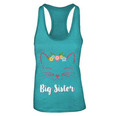 Kitty Cat Big Sister I'm Going To Be A Big Sister-T-Shirt & Tank Top-Women's Ideal Racerback Tank-Tahiti Blue